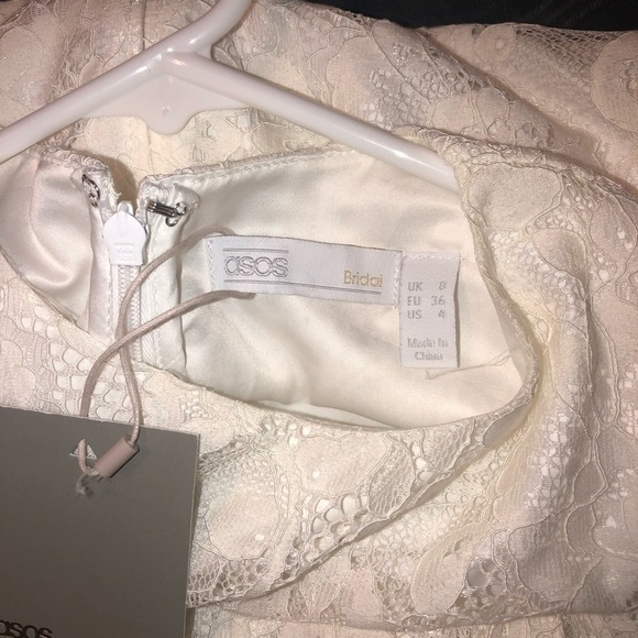 NWT ASOS Bridal Edition Gigi Crop Lace Mini Wedding Dress - Picture 10 of 10